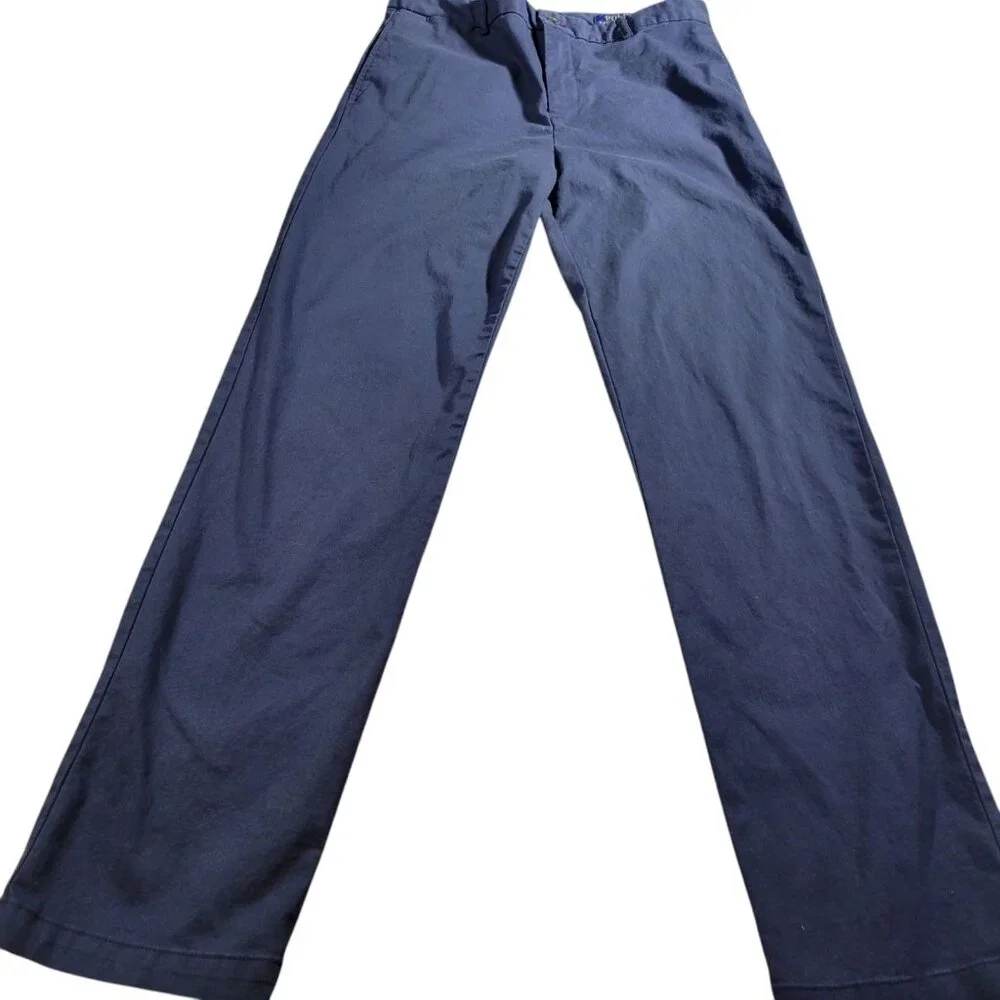 Polo Ralph Lauren Pants Boy's 20 Navy Blue Chino Preppy Chino Red Pony - Picture 1 of 7